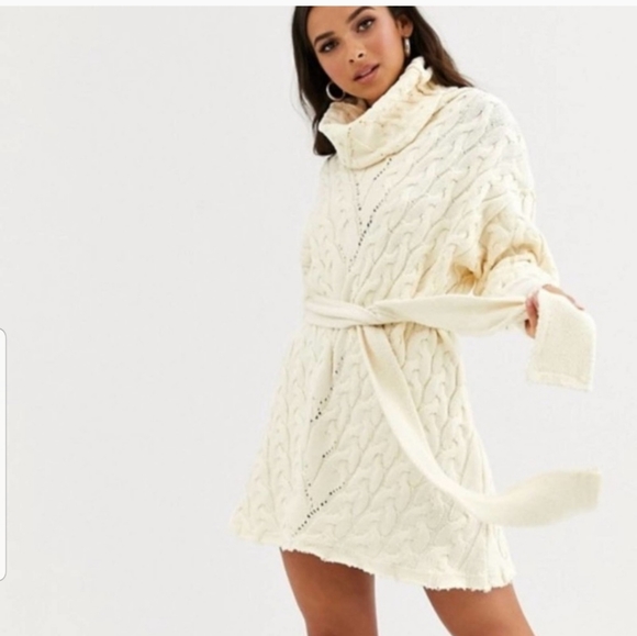 Free People Dresses & Skirts - Free People For The Love Of Cables Sweater Dress size Small